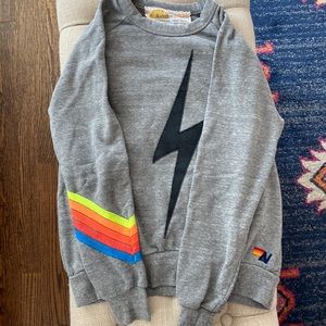 Women’s XS Aviator Nation sweatshirt - crew neck - lightening bolt - gray